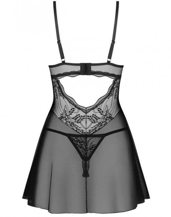 Черна секси нощница с прашки Perisia