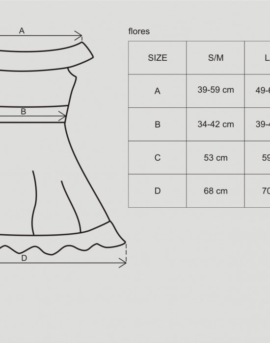 Нощница с прашки в черен цвят Flores
