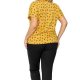 Дамска макси пижама с къс ръкав в жълт цвят QUEEN