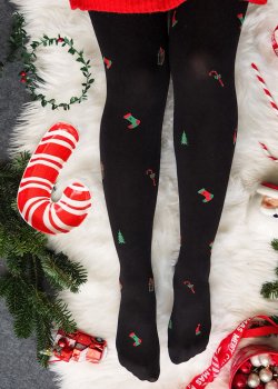 Коледни чорапогащи в черен цвят CHRISTMAS-5 60 DEN
