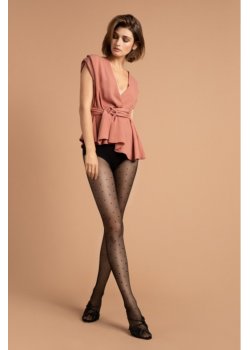 Чорапогащник на точки в черен цвят KIM-5 15 DEN