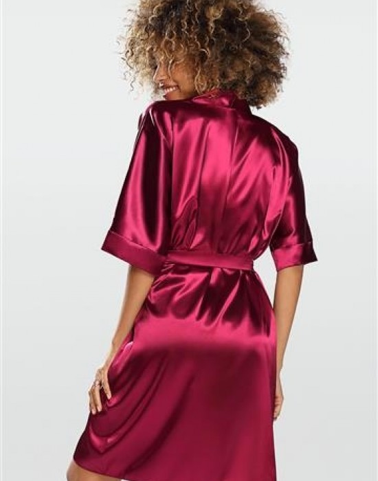 Сатенен дамски халат в цвят бордо Nable 100
