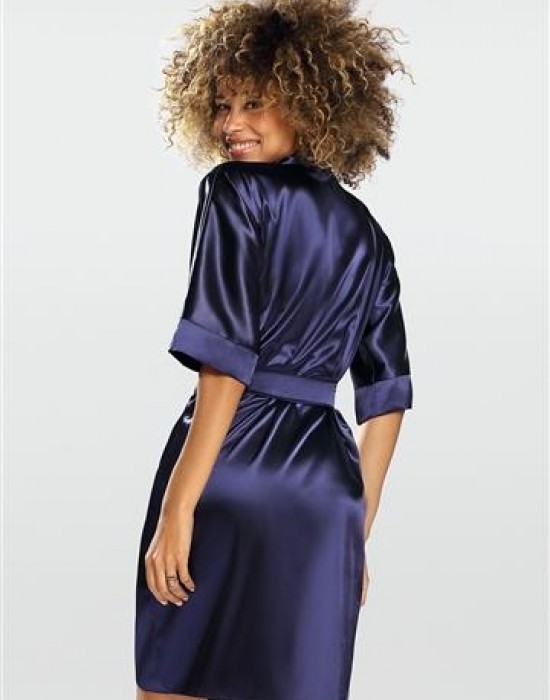 Сатенен дамски халат в тъмносин цвят Nable 100