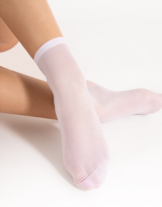Къси дамски чорапи в бял цвят Anna 20 Den
