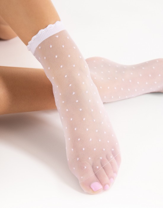 Къси дамски чорапи в бял цвят Bella 20 Den