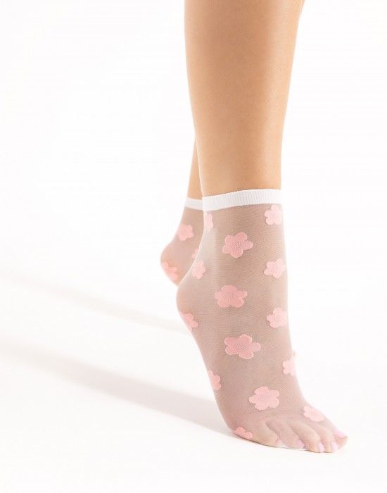 Къси дамски чорапи в бял цвят Jodie 20 Den