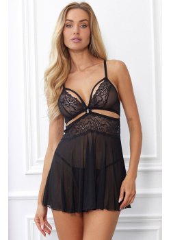 Секси нощница в черен цвят 838-BAB-1