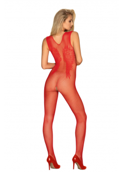 Червено целокупно боди N112