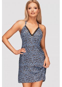 Секси нощница с прашки в син цвят NADINES