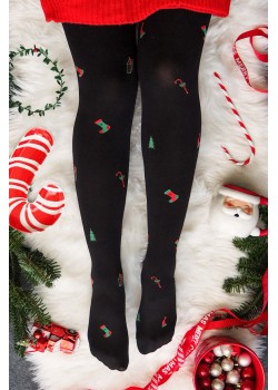 Коледни чорапогащи в черен цвят CHRISTMAS 60 DEN