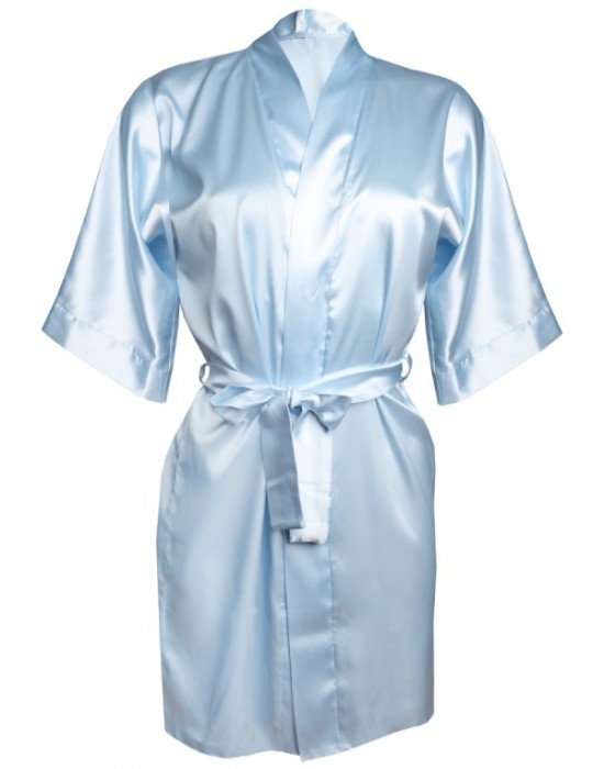 Дамски сатенен халат в светлосин цвят Scarlett 90