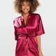 Сатенен халат в цвят бордо Scarlett 90