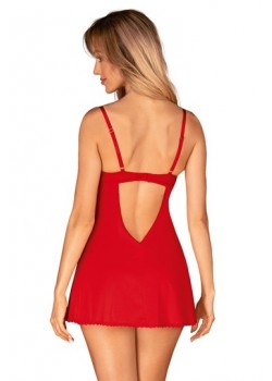 Секси нощница с прашки INGRIDIA в червен цвят