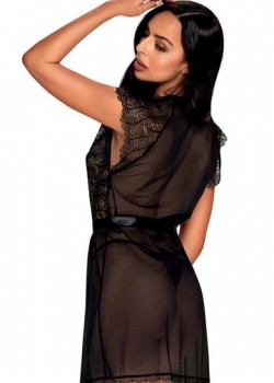 Ефирен черен халат Romanesa 