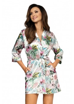 Сатенен халат в цвят екрю Katie