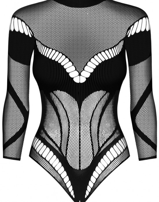 Секси боди с отворено дъно в черен цвят B135