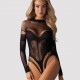 Секси боди с отворено дъно в черен цвят B135
