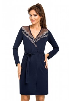 Jasmine стилен дамски халат тъмносин