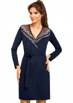 Jasmine стилен дамски халат тъмносин