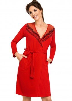Jasmine стилен дамски халат червен