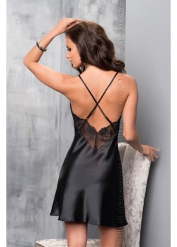 Sharon сатенена нощница, черна