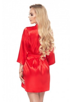 Aria сатенен халат, червен цвят
