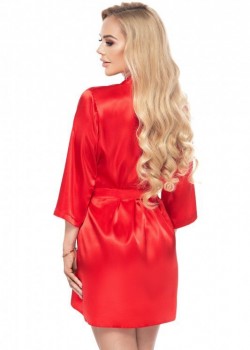 Aria сатенен халат, червен цвят