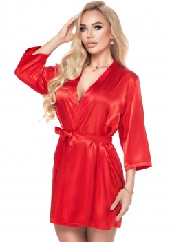 Aria сатенен халат, червен цвят