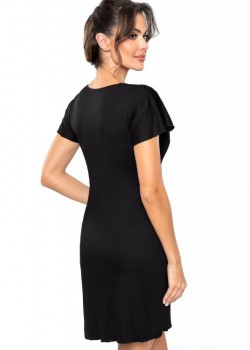 Luiza нощница с дантела в черен цвят