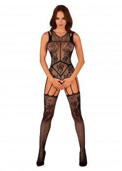 Целокупно мрежесто боди Bodystocking-F239-Czarny