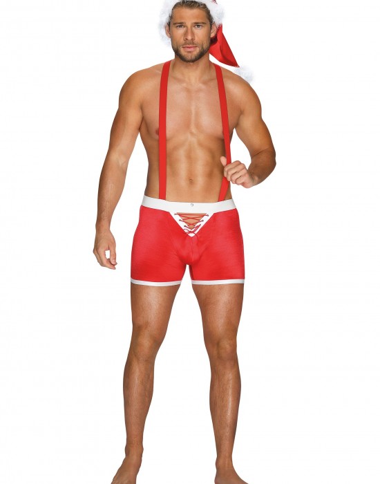 Секси комплект за мъже Komplet-Mr-Claus-Czerwony-Czerwony