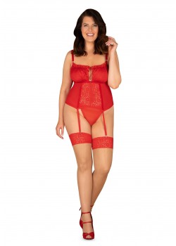 Корсет в комплект с прашки Gorset-Blossmina-stringi-GRATIS-Czerwony-Czerwony