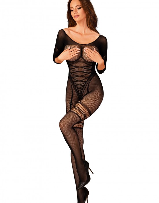 Целокупно мрежесто боди Bodystocikng-G329-Czarny