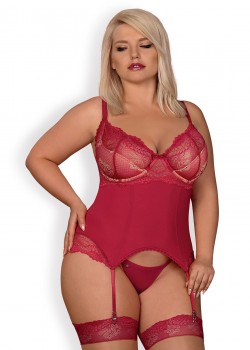 Корсет в комплект с прашки Gorset-Rosalyne-stringi-GRATIS-Czerwony