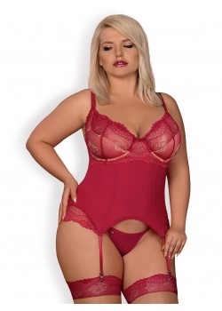 Корсет в комплект с прашки Gorset-Rosalyne-stringi-GRATIS-Czerwony