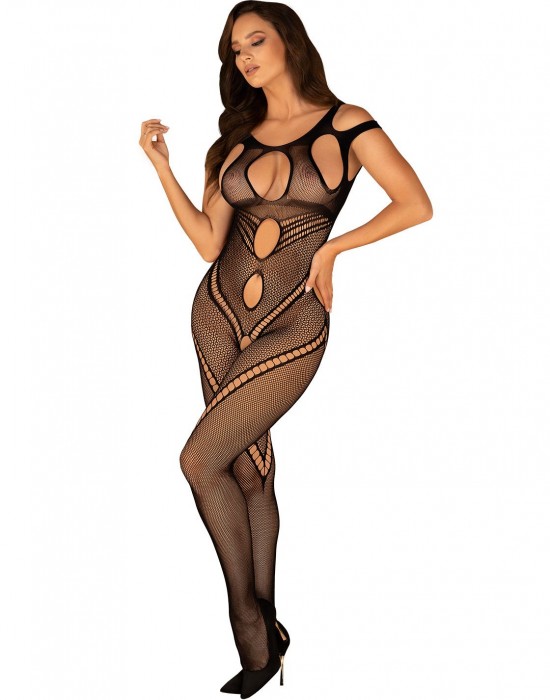Целокупно мрежесто боди Bodystocking-G322-Czarne-Czarny