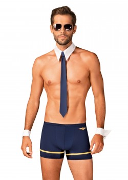 Секси комплект за мъже Komplet-Pilotman-Granatowy