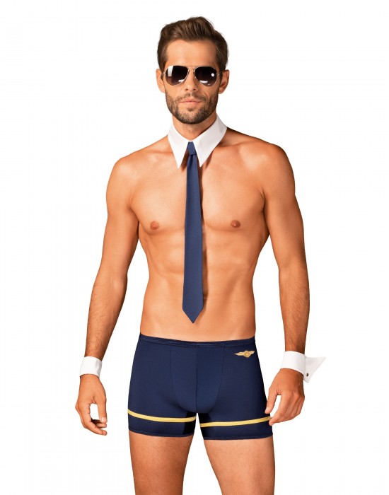 Секси комплект за мъже Komplet-Pilotman-Granatowy