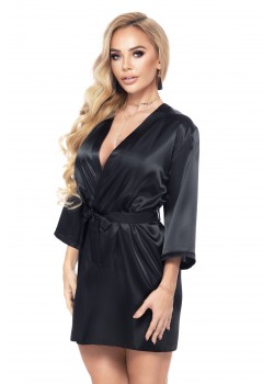 Луксозен секси халат Szlafrok-Aria-Czarny-Czarny