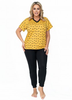 Дамска пижама Piama-Queen-Plus-Size-Musztardowy