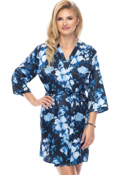 Луксозен секси халат Szlafrok-Omena-Granatowy
