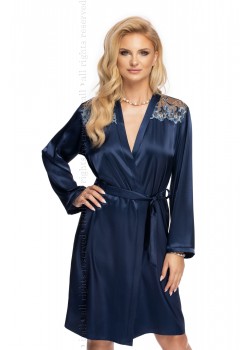 Луксозен секси халат Szlafrok-Elodie-Navy-Blue-Navy-Blue-Granatowy