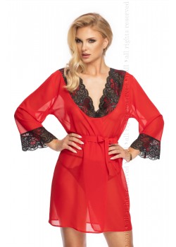 Луксозен секси халат Szlafrok-Oriana-Czerwony-Czerwony