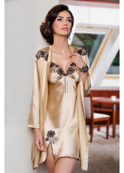 Луксозен секси халат Szlafrok-Petra-Szampan-Szampan