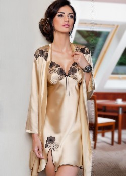 Луксозен секси халат Szlafrok-Petra-Szampan-Szampan