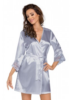 Секси халат Szlafrok-Eva-Silver-Srebrzysty
