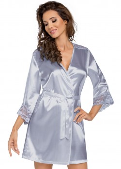 Секси халат Szlafrok-Eva-Silver-Srebrzysty