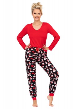 Дамска пижама Piama-Santi-Long-Red-Red