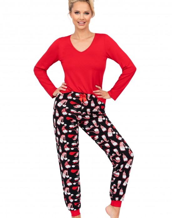 Дамска пижама Piama-Santi-Long-Red-Red