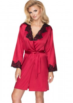 Луксозен секси халат Szlafrok-Juniper-Burgundowy-Burgundowy